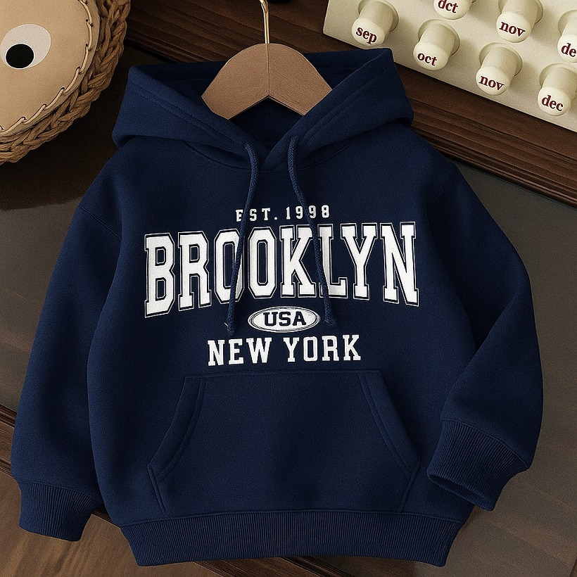 Moletom Infantil Canguru Blusa de Frio Crianças Agasalho Canguru com Capuz Infantil Vários Tamanhos e Cores Brooklyn