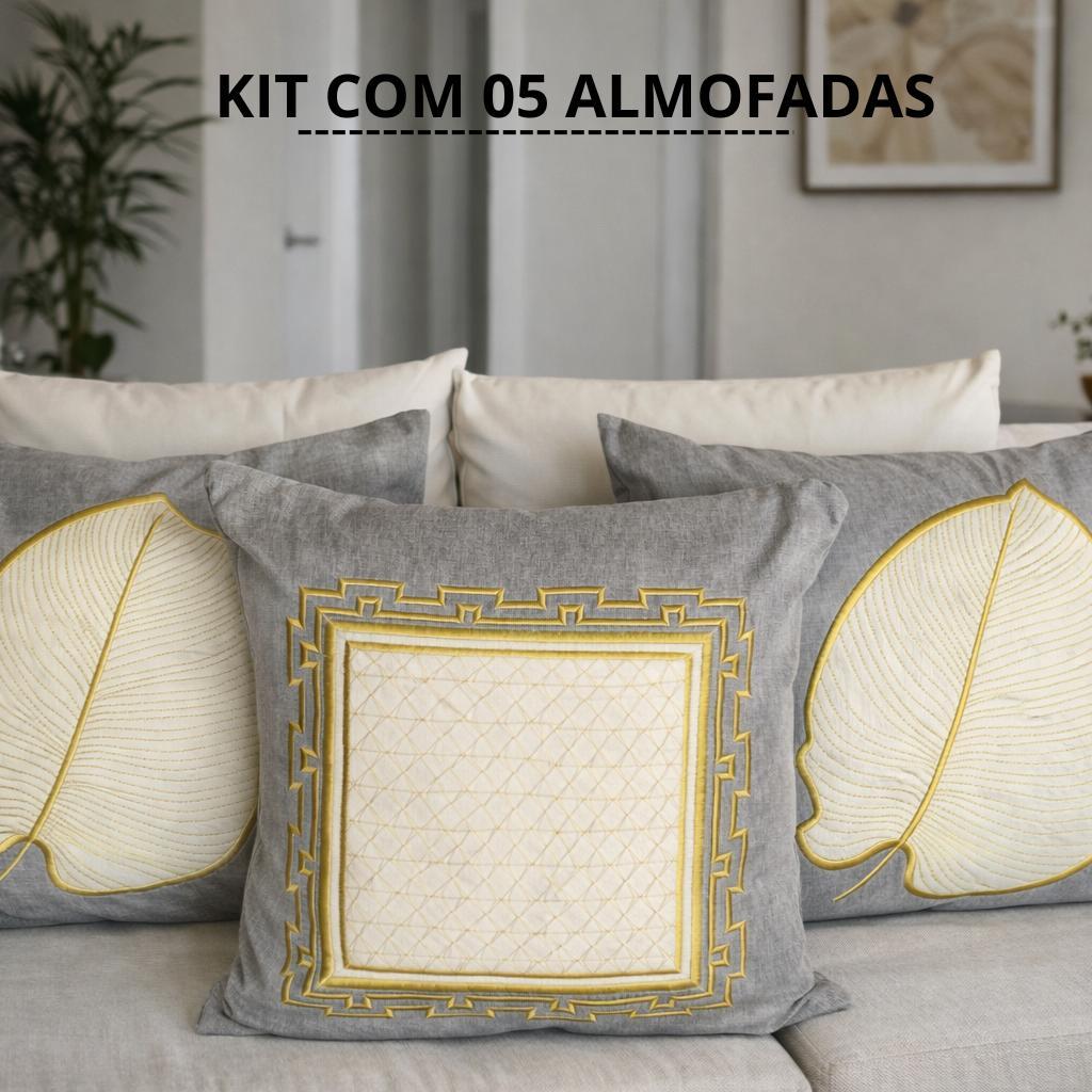Kit 5 Capas de Almofadas Bordadas Elegantes - 45X45 em Oferta na Shopee