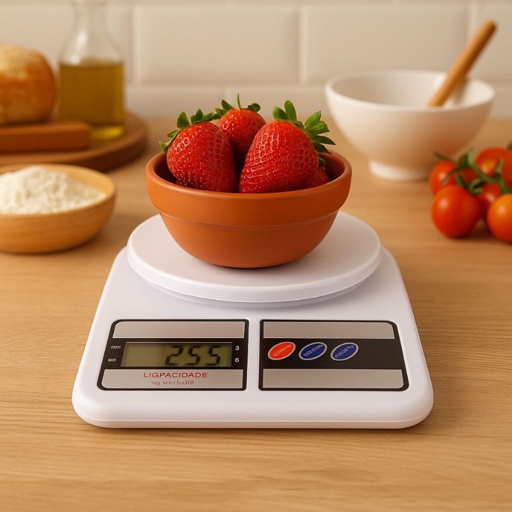 Balança Digital de Cozinha de Precisão 1g a 10Kg Nutrição e Dieta 1 ate 20 unidades