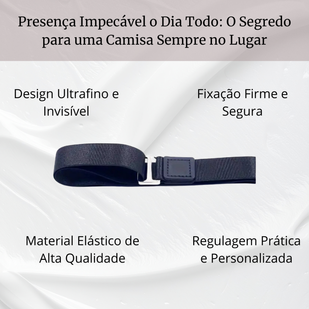 Cinta Segura Camisa Social Formal Masculina Suspensório Prendedor Não Sai Da Calça Ajustável Militar