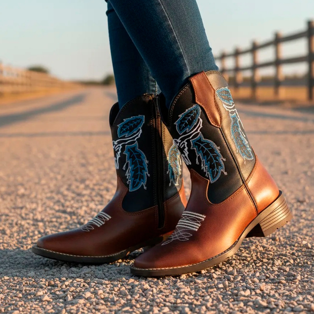 Bota Texana Infantil Meninos Rodeio Luan Pereira Pequeno Peão Em Couro Legítimo Kapell