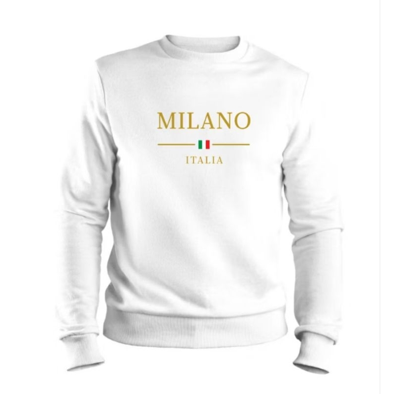 Blusa de Frio Moletom Milano Italia Casual Flanelado Careca Gola Redonda Novidade Lançamento