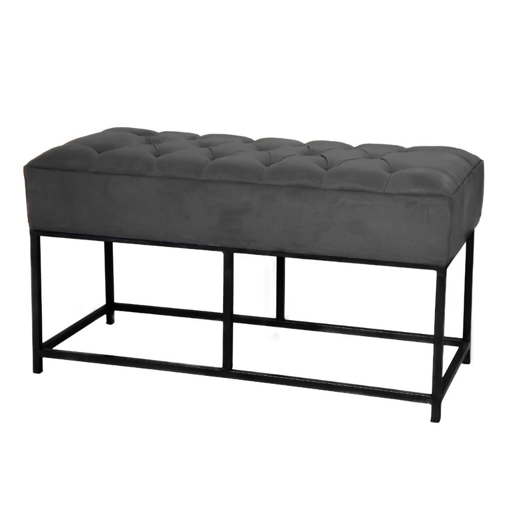 Puff Recamier Banco Retangular 80x40 Decoraçao Quarto Escritorio Banqueta Ferro Penteadeira
