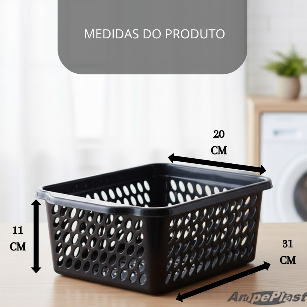 Kit 5 ou 10 Cestos Organizador Gaveta Cozinha Escritório Armário Lavanderia (31x20)