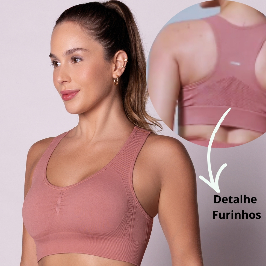 Top Selene Nadador Sem Costura Fitness Academia Treino em Oferta na Shopee