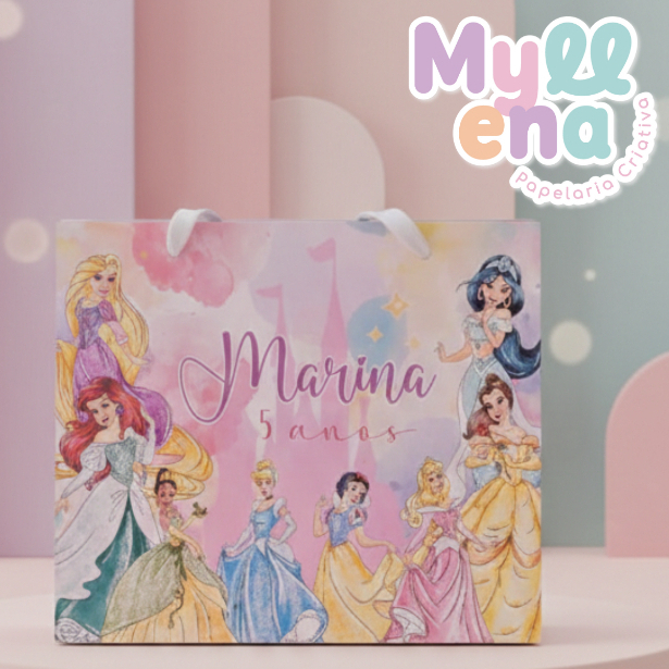 Sacolinha Personalizada Princesas | Lembrancinha Festa Infantil | Pegue e Monte