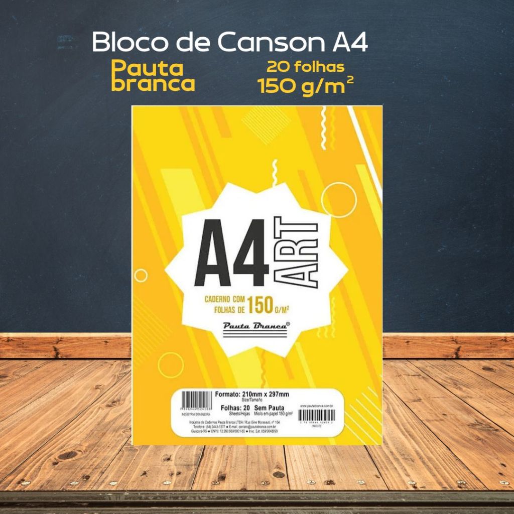 Bloco Técnico A4 20 Folhas 150g/m² Pauta Branca - Linha ART