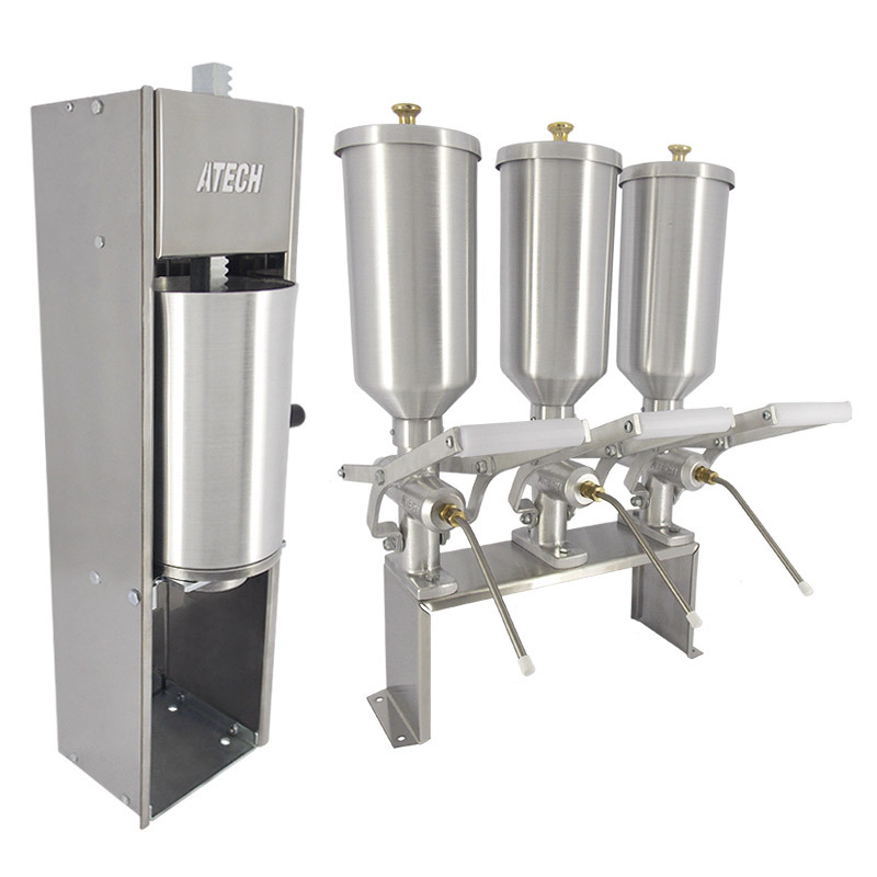 Kit Masseira de Churros + 3 Doceira de Churros 2 Litros + Suporte Inox - ATECH INDCOM