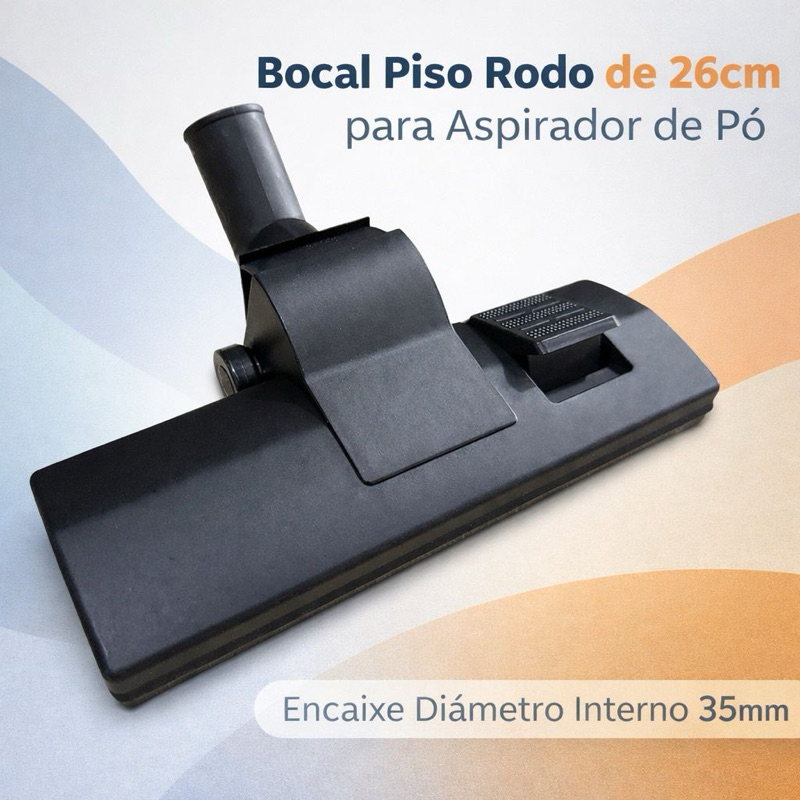 Bocal Piso Rodo de 26cm  para Aspirador de Pó Lavor Power Duo New, Wash, VAC14, Silent e Prático