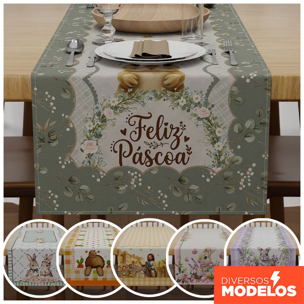 Trilho Caminho de Mesa Decorativo Páscoa 0,40x1,40m - Decoração Mesa Posta em Oferta na Shopee