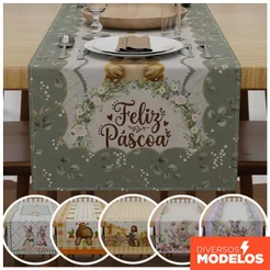 Trilho Caminho de Mesa Decorativo Páscoa 0,40x1,40m - Decoração Mesa Posta