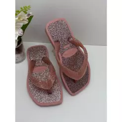 Chinelo de Dedo Inafantil Com Gliter