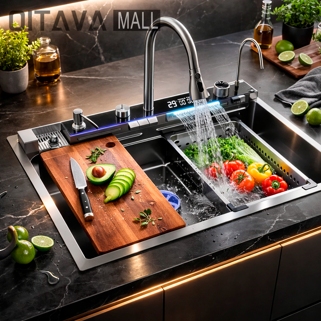 Pia Cuba Gourmet Digital Inox 68x46 Premium Completa em Oferta na Shopee