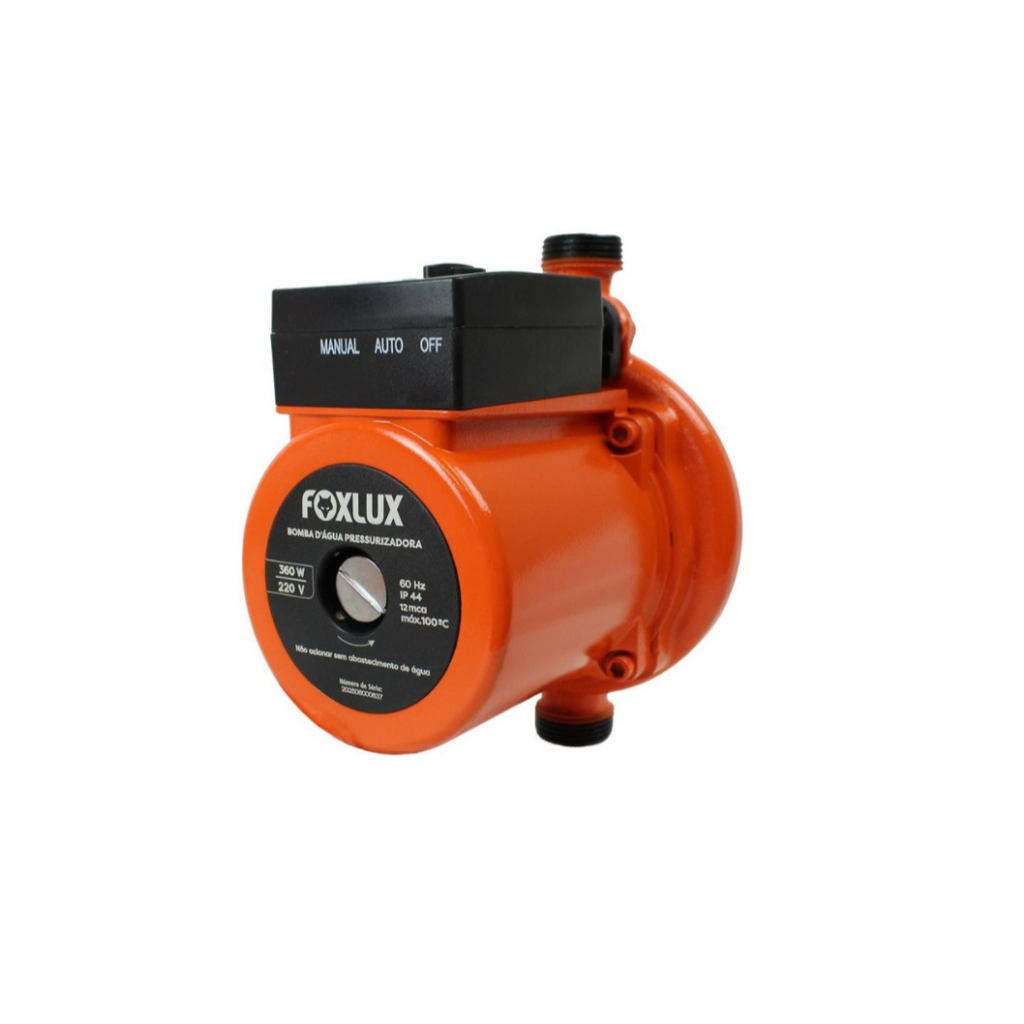 Bomba Pressurizadora Foxlux 220V 360W 2400Lh Compacta e Silenciosa em Oferta na Shopee