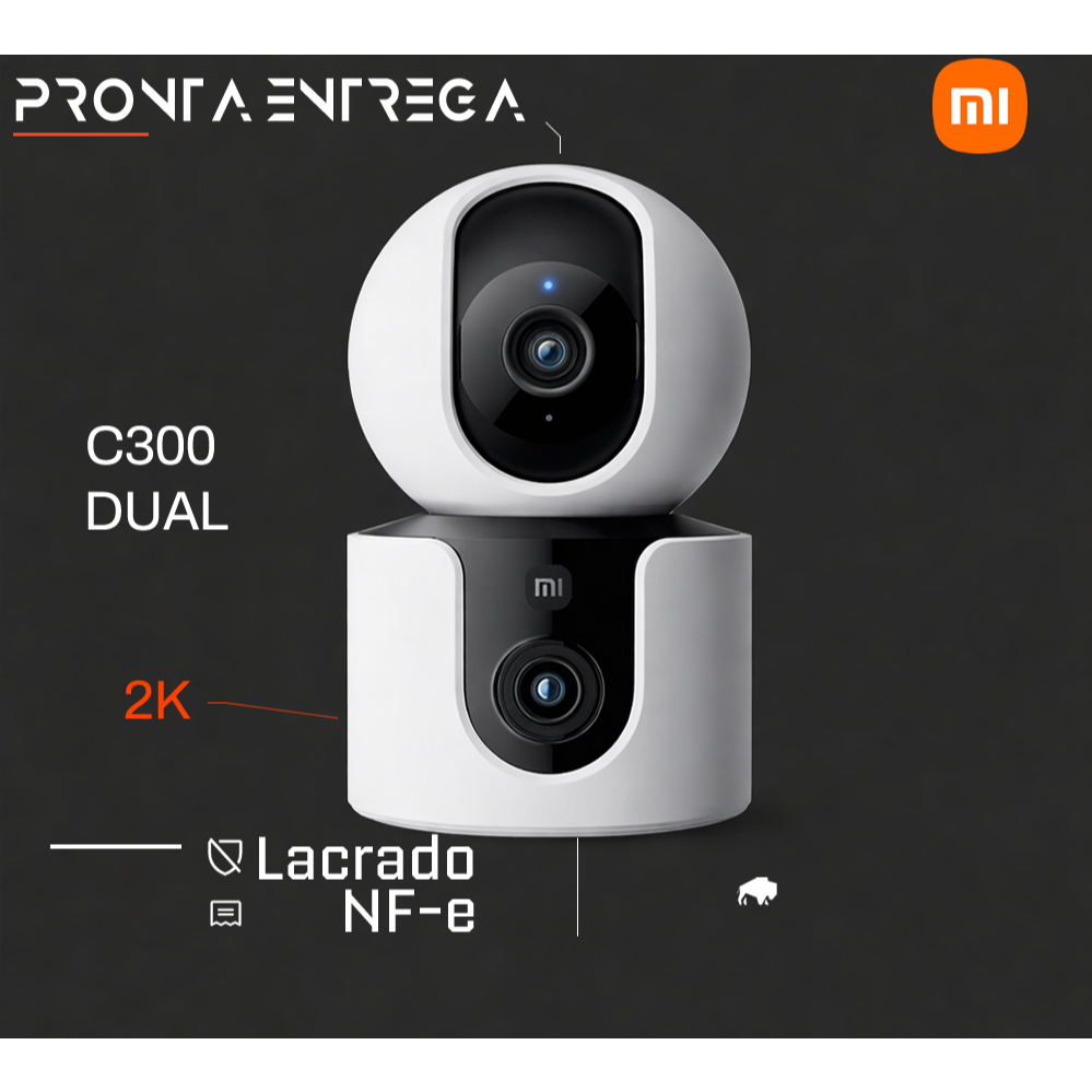 Camera Xiaomi Smart C300 dual com detector de movimento e visão noturna