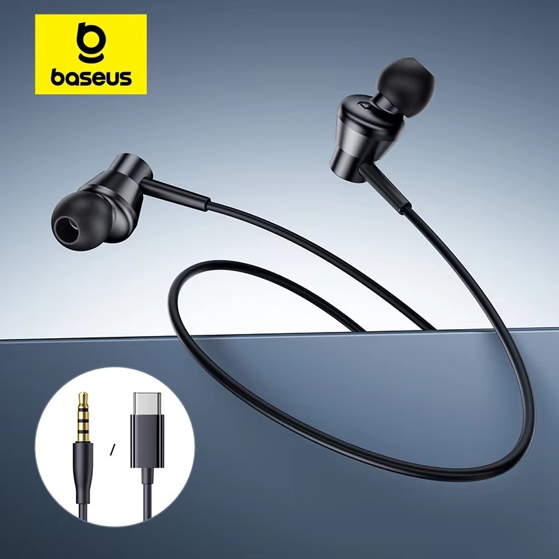 Baseus Encok CZ11, Fones de ouvido Tipo C, com microfone, ângulo de 120 °, para laptop, computador, tablet e celular.