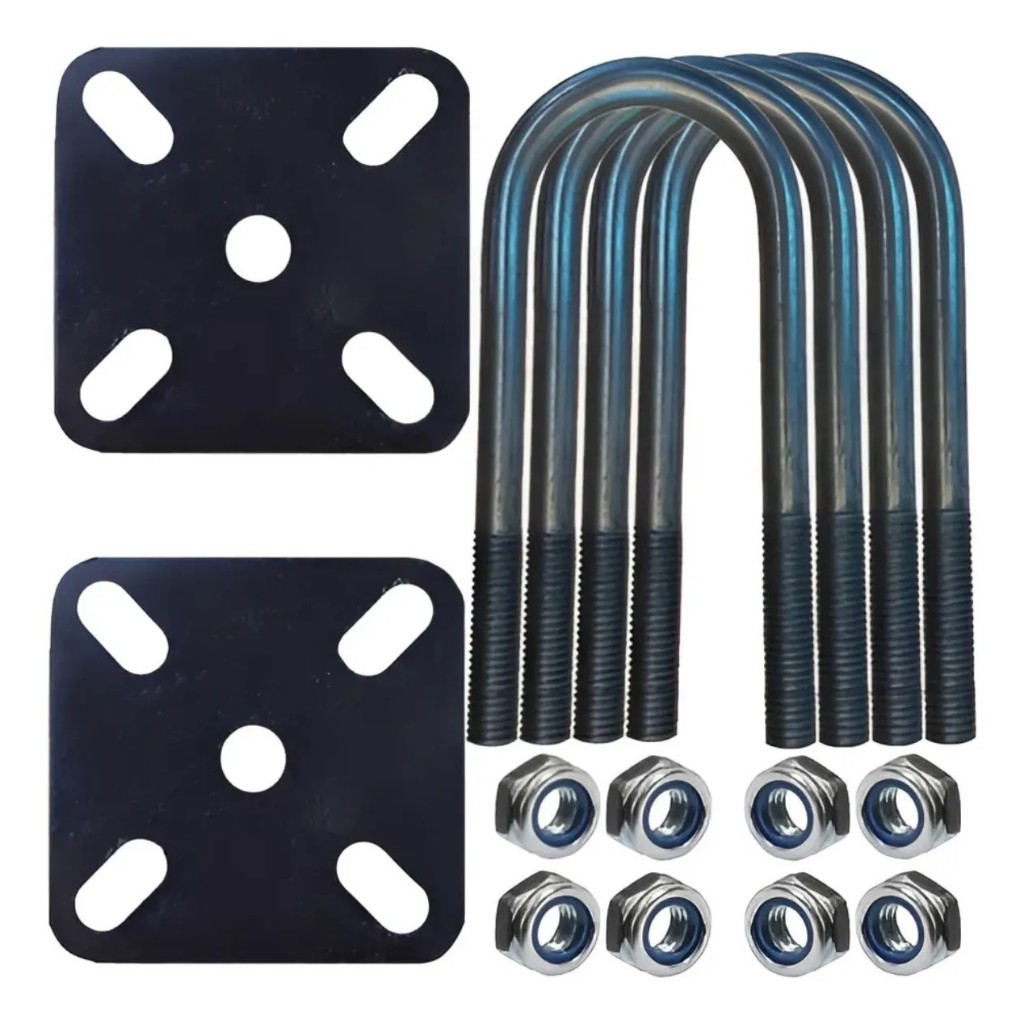 Kit 4 Grampo M10 50x120 Fixação Eixo Feixe de Mola Carretinha e Reboque Base 5 Furos Porcas Pressão em Oferta na Shopee