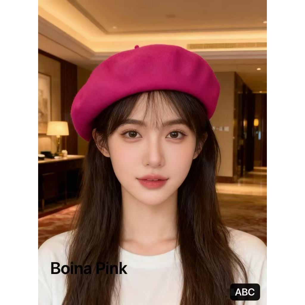 123CHIC Boina Francesa Clássica Lã Chapéu Gorro Retrô Feminina Vintage Elegante