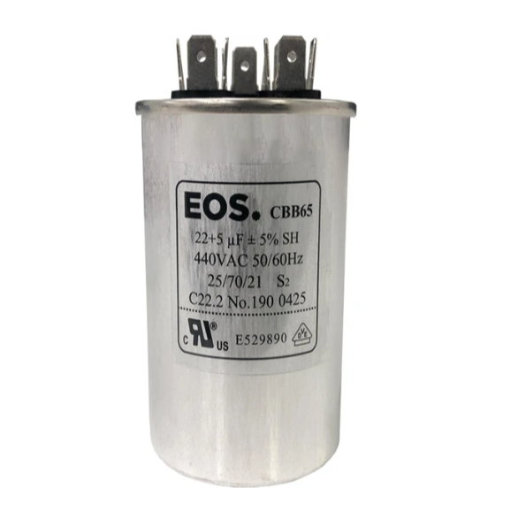 Capacitor Duplo 22+5uF 440V / 380V / 250VAC Para Ar Condicionado Split e Janela