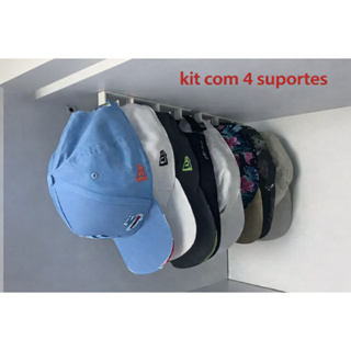 Suporte Organizador de Boné e Tiara com Adesivo e parafusos para Armário Guarda Roupas em Oferta na Shopee