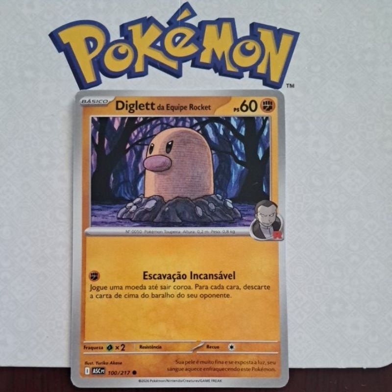 Carta Card Pokémon Diglett Da Equipe Rocket Heróis Excelsos