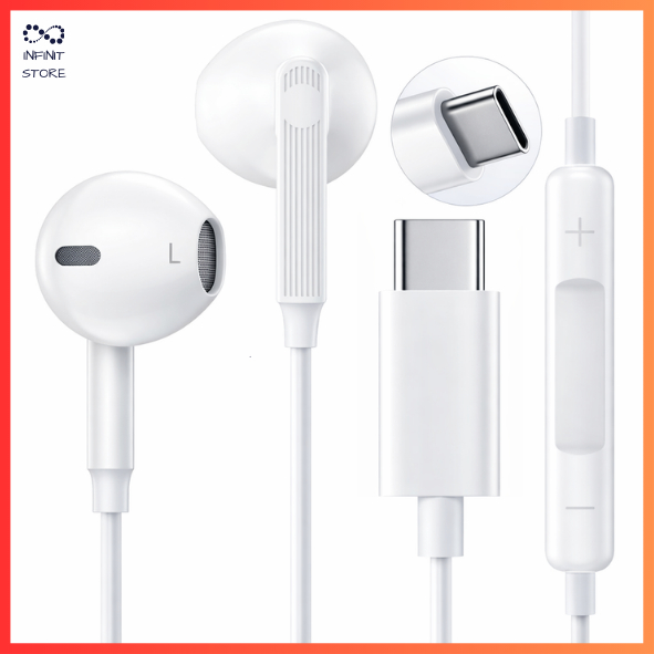 Fone de Ouvido com Fio Lightning e USB-C com Microfone – Compatível iPhone 15, 16, 17 Pro, Plus, Air e Max