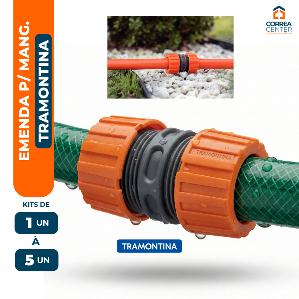 Emenda Mangueira Jardim Engate Rapido 1/2 Tramontina Reparador Adaptador Conector Agua Plastico Quintal em Oferta na Shopee