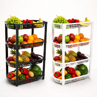 Fruteira de Chão Cesto 4 Andares Organizador Frutas Multiuso em Oferta na Shopee