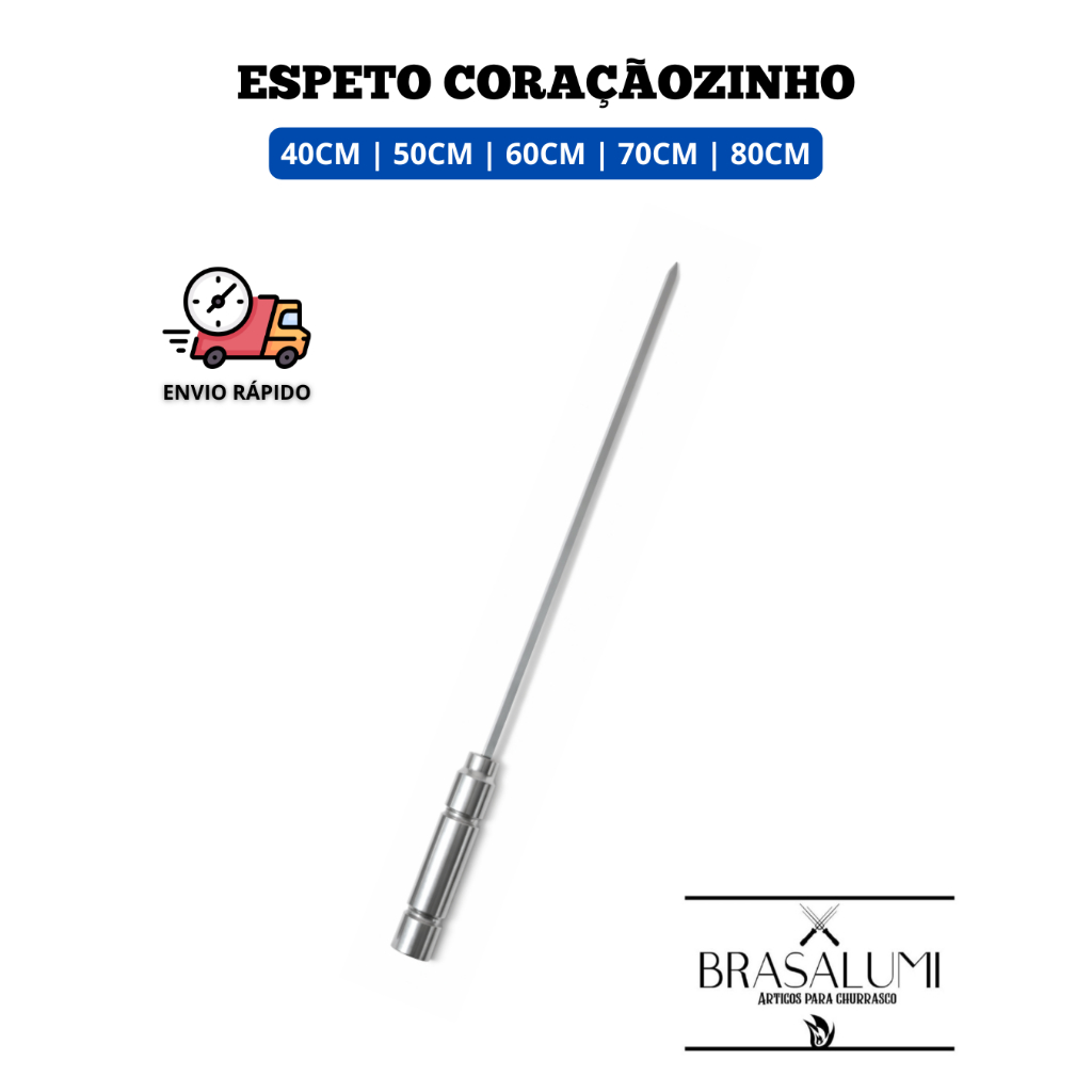 Espeto coraçãozinho 40cm a 80 cm CHURRASCO / CHURRASQUEIRA