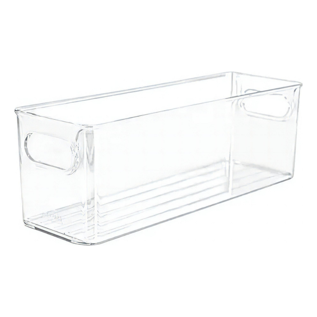 Organizador de Geladeira Transparente Com Alça 30x10cm Acrílico Multiuso Dispensa Cozinha