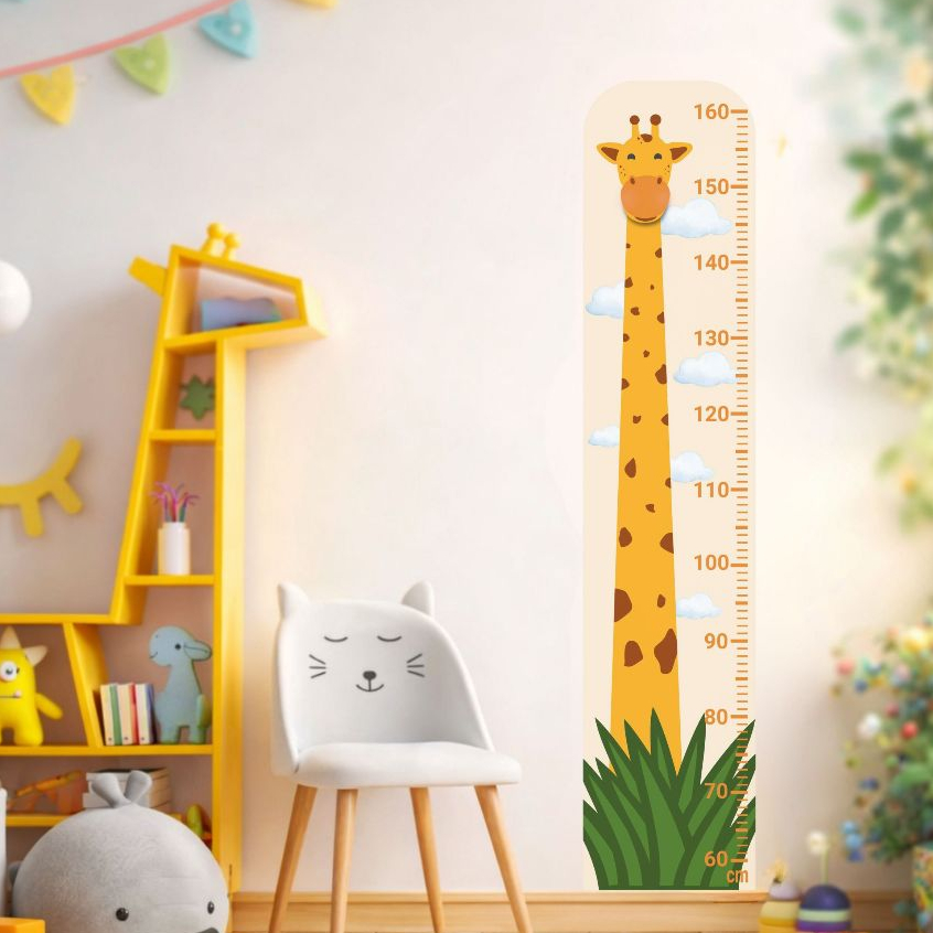 Régua De Crescimento Adesivo Autocolante Infantil Girafa Bailarina