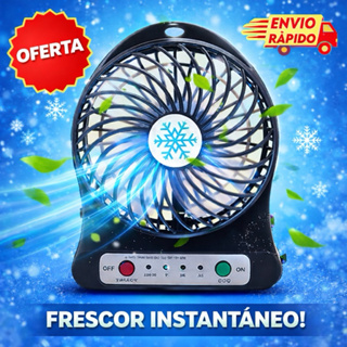 Ventilador Portátil Mini Recarregável USB com 3 Velocidades, Silencioso, Compacto, Bateria Removível Luz LED em Oferta na Shopee