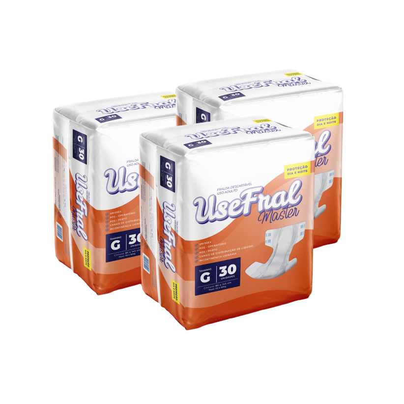 KIT FRALDA ADULTO USEFRAL MEGA - 3 PACOTES em Oferta na Shopee