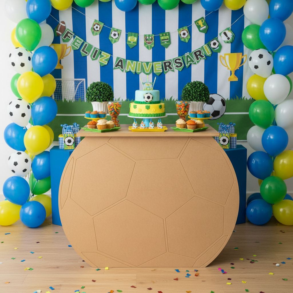 Mesa Formato Bola G Festa Decoração Jogo futebol em Oferta na Shopee