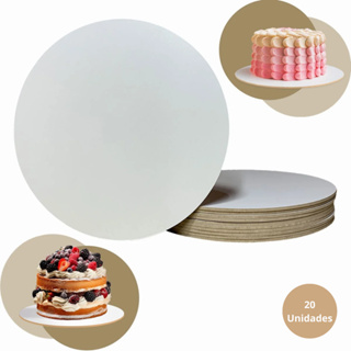 Kit 20 Cake Board 25cm PREMIUM MDF 3mm Redondo de Bolo Tabuleiro Confeitaria + Chaveiros Confeitaria em Oferta na Shopee