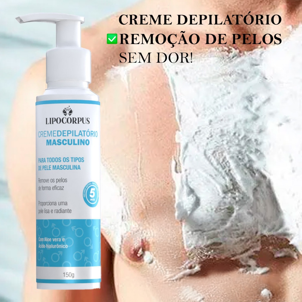 Creme Depilatório Masculino Creme Depilador Remoção de Pelos Fácil e Sem Complicações - Envio Rápido em Oferta na Shopee
