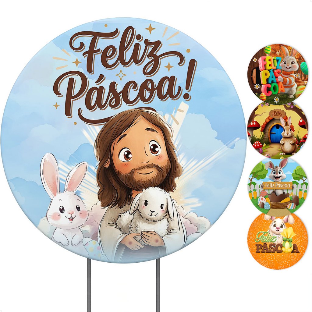 Painel Redondo Páscoa em Tecido 1,50m com Elástico para Festas Diversos Modelos em Oferta na Shopee