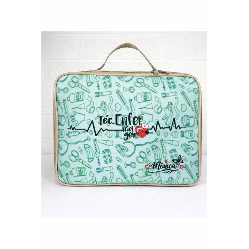 Kit Enfermagem Personalizado com Nome – Maleta + Necessaire Profissão Saúde Presente Criativo