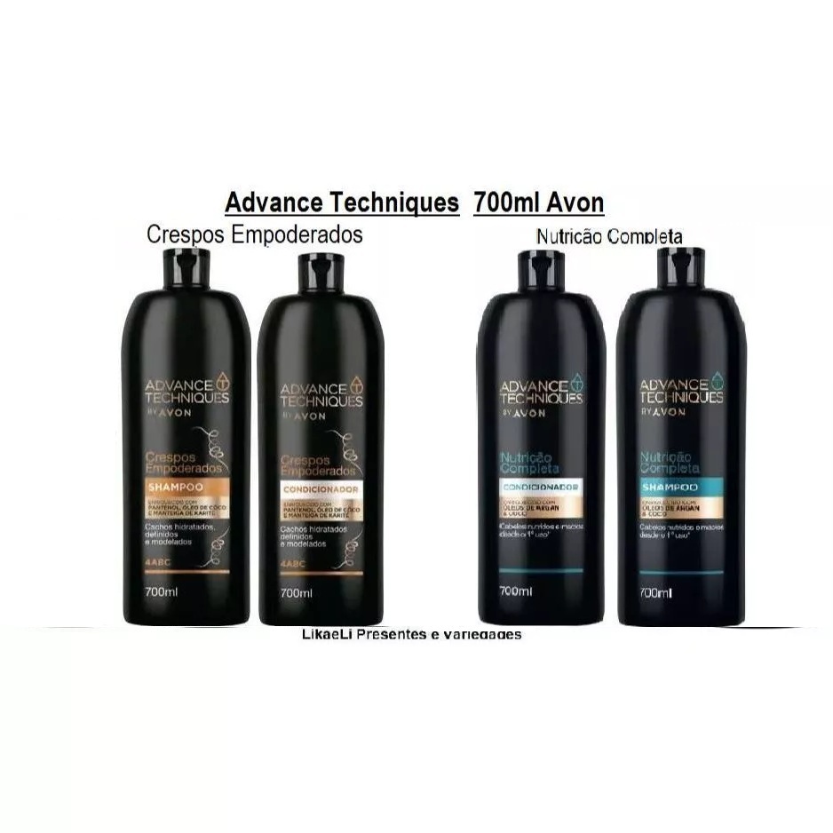 Shampoo E Condicionador 700ml Avon Advance Techniques Nutrição Completa ou Crespo Empoderado
