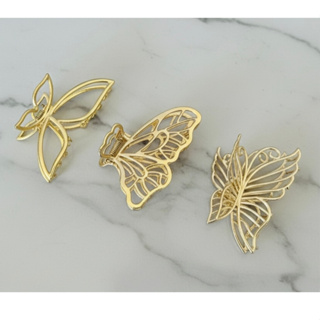 Kit 3 Prendedores de Cabelo Borboleta Feminino Presilha de metal Dourada/Prata 7,5 cm em Oferta na Shopee