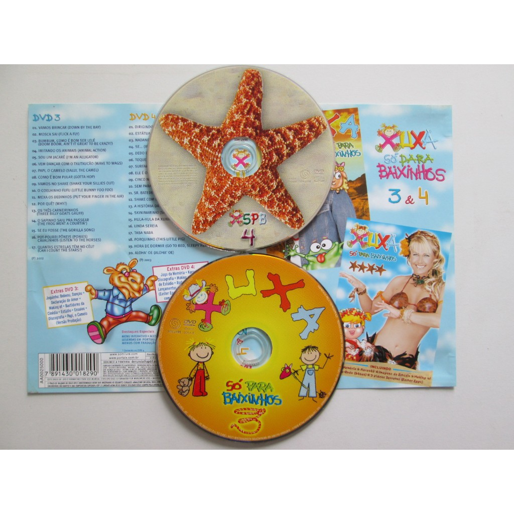 DVD DUPLO - XUXA / Xuxa Só Para Baixinhos 3 & 4 / Edição Comemorativa - 2 DVDs / Originais / Impecável / Raríssimo