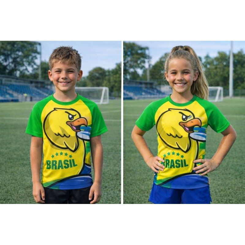 camiseta camisa unissex infantil brasil futebol 2026 rumo ao hexa copa do mundo