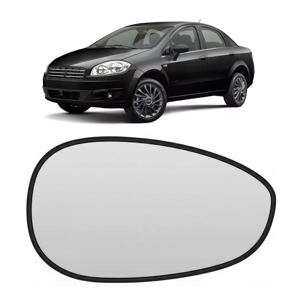 Lente Retrovisor Convexo Fiat Linea 2008 a 2016 Sem Base