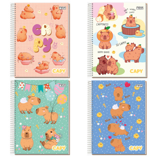 Kit Caderno Capa Dura Universitário Capivara 1 e 10 Matérias Caderno Espiral Capy 80 e 160 Folhas em Oferta na Shopee