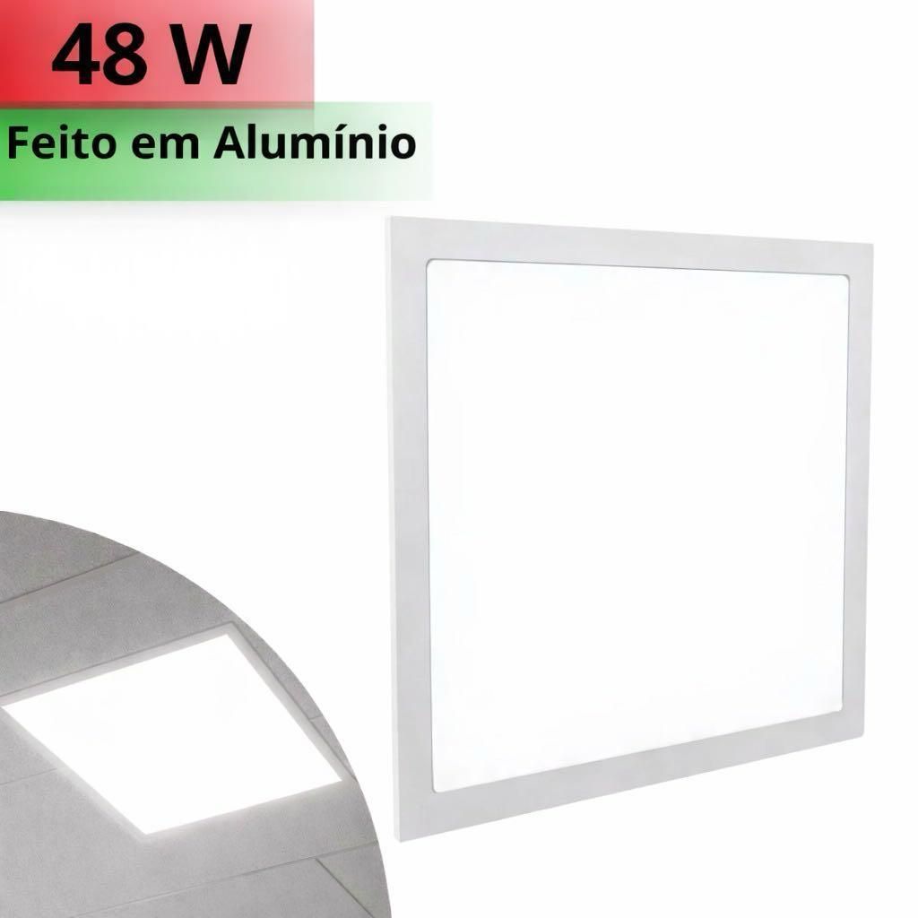 Plafon Embutir Painel Led 60x60 48w Quadrado Frio Cor Branco-frio 4000K