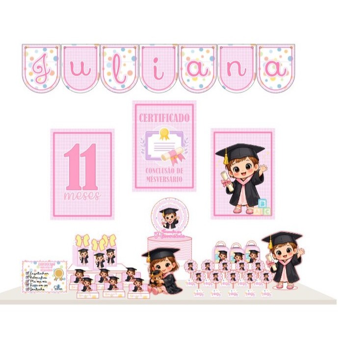 Kit Festa  Formatura Mesversário só um bolinho personalizado/mêsversário /aniversário/ Lembrancinhas