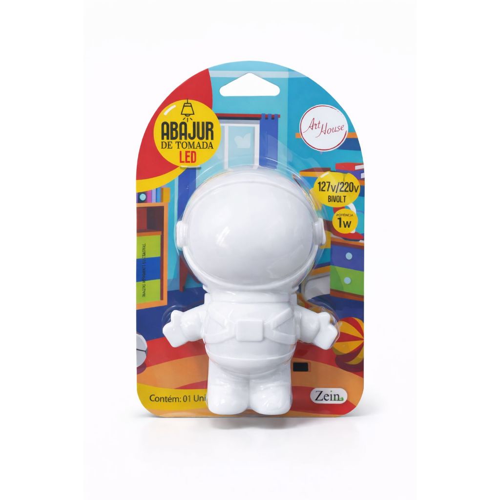 Abajur de Tomada LED Astronauta – Luz Noturna Infantil | Bivolt 127v–220v em Oferta na Shopee