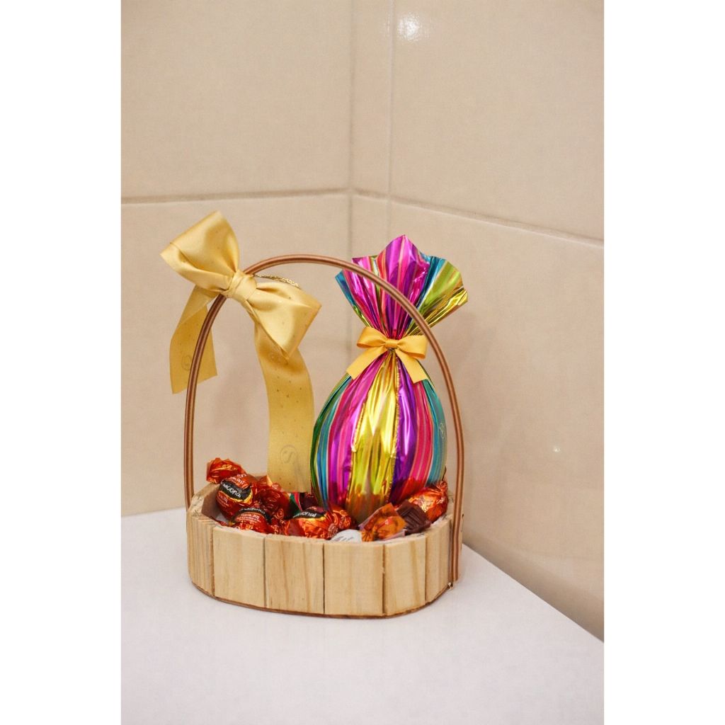 KIT COM 20 CESTAS PINUS OVAL PASCOA CHOCOLATE PRESENTE PERFUMES CESTINHAS 15 CM COM ALÇA