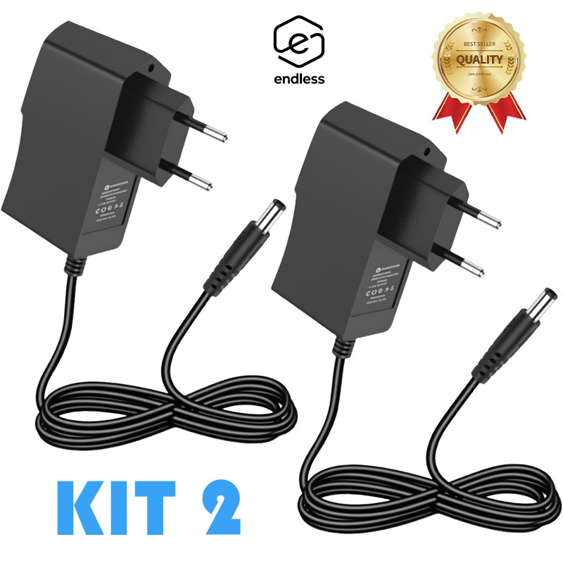 kit 2 fonte de energia alimentaçao bivolt 5v 2A  AC/DC P4 Universal Tv Box/roteador utilizada em Oferta na Shopee