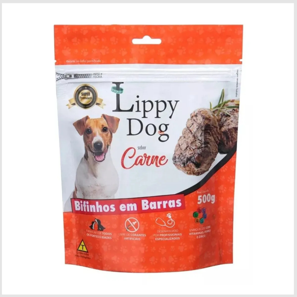 Petisco Bifinho Barra Carne Para Cães 500gr